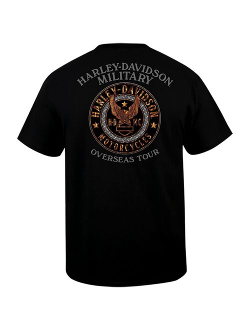 Harley Davidson Harley-Davidson Military - Men's Graphic Short Sleeve Crew Neck T-Shirt - Overseas Tour | War Bike