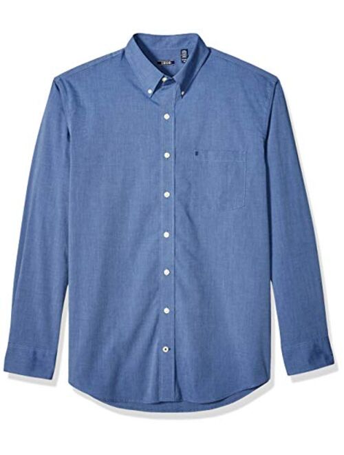IZOD Men's Big and Tall Button Down Long Sleeve Stretch Performance Solid Shirt