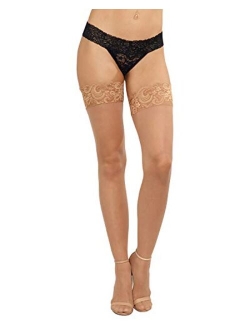 Dreamgirl Women's Silicone Lace Top Thigh-High Stockings