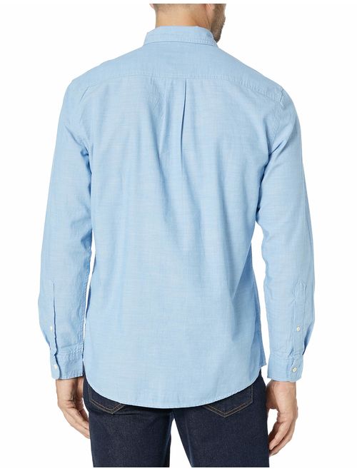 Amazon Essentials Men's Regular-fit Long-Sleeve Chambray Shirt