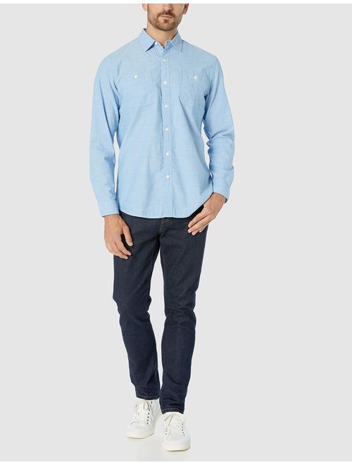 Amazon Essentials Men's Regular-fit Long-Sleeve Chambray Shirt