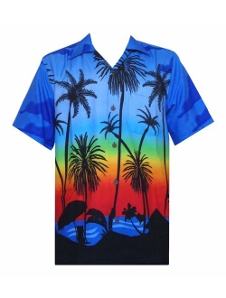 Hawaiian Shirts for Men Tropical Palm Trees Printed Aloha Holiday Beach wear