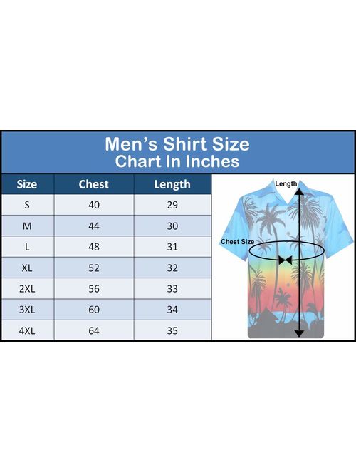 Hawaiian Shirts for Men Tropical Palm Trees Printed Aloha Holiday Beach wear