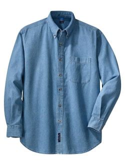 Port & Company Mens Long Sleeve Value Denim Shirt