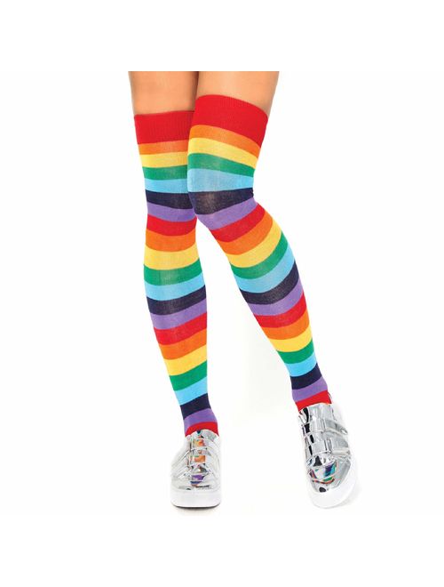 Leg Avenue Women's Rainbow Pride Festival Thigh Highs Socks
