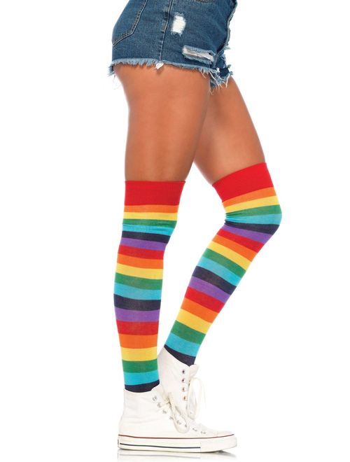 Leg Avenue Women's Rainbow Pride Festival Thigh Highs Socks