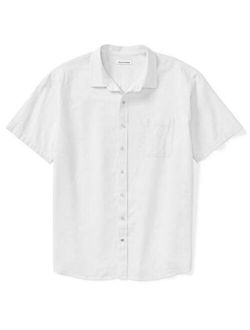 Men's Big and Tall Short-Sleeve Linen Cotton Shirt fit by DXL