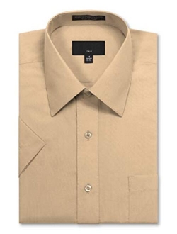 JD Apparel Men's Regular Fit Short-Sleeve Dress Shirts