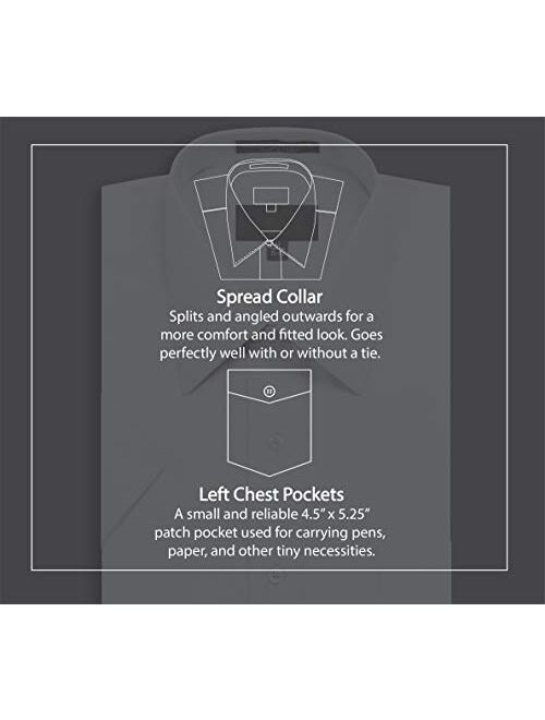 JD Apparel Men's Regular Fit Short-Sleeve Dress Shirts