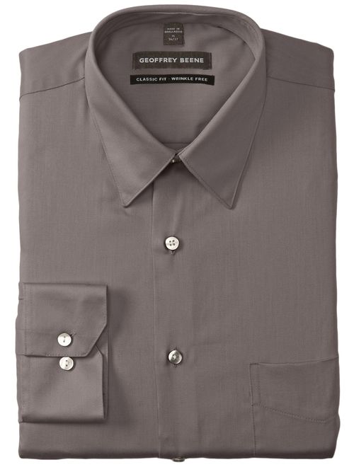 Geoffrey Beene Mens Regular Fit Sateen Solid Shirt
