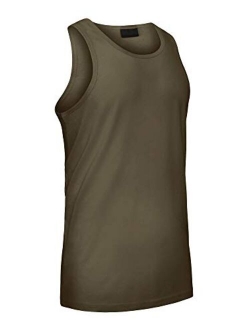 Victorious Solid Sleeveless Color Long Length Curved Hem Tank Top