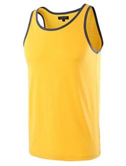 HETHCODE Men's Classic Basic Athletic Jersey Tank Top Casual T Shirts
