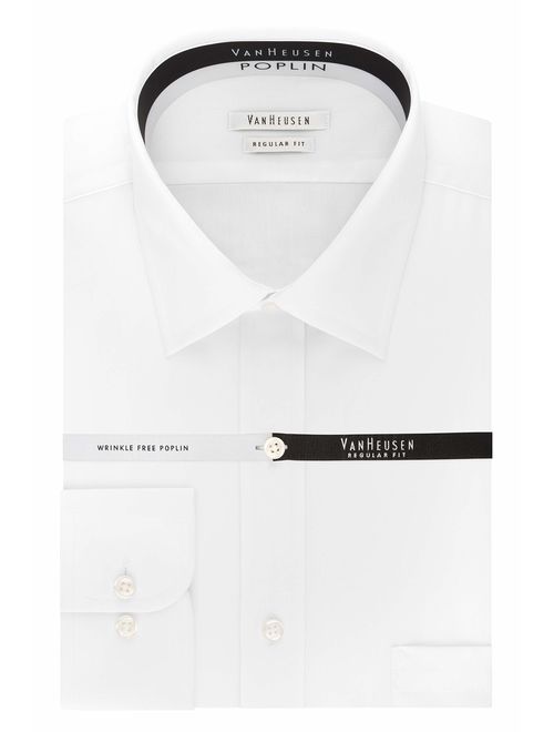 Van Heusen Men's Regular Fit Poplin Solid Spread Collar Dress Shirt