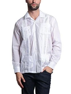 G-Style USA Men's Cuban Guayabera Long & Short 4 Pocket Cotton Blend Shirt