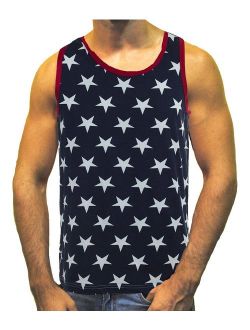 Patriotic American Flag Stars All Over Tank Top Shirt