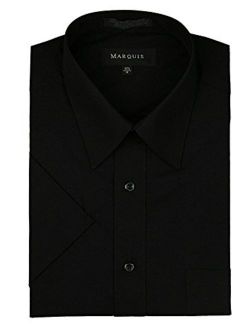 Marquis Men's Regular Fit Short Sleeve Solid Dress Shirt Colors