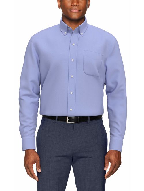 Amazon Brand - BUTTONED DOWN Men's Classic Fit Stripe Dress Shirt, Supima Cotton Non-Iron