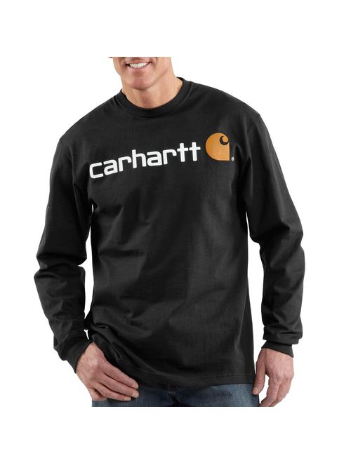Carhartt Men's Big and Tall Signature Logo Midweight Jersey Long Sleeve T-Shirt