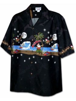 Pacific Legend Santa Hula Mele Kalikimaka Christmas Hawaiian Shirt