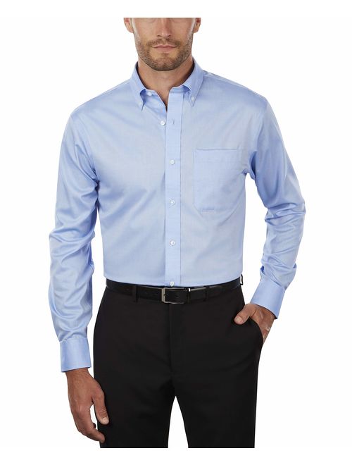 Tommy Hilfiger Men's Regular Fit Solid Button Down Collar Non Iron Dress Shirt