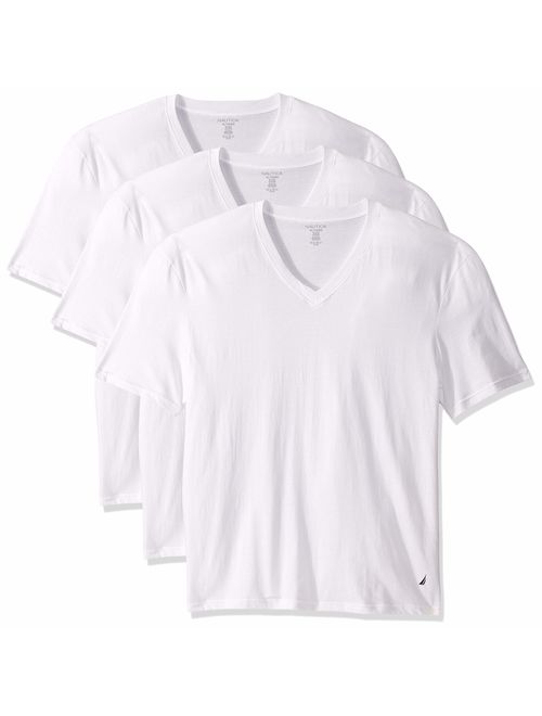 Nautica Men's Cotton Solid Short Sleeve V-Neck T-Shirt-Multi Packs