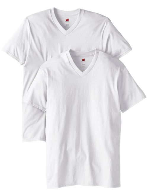 Hanes Men's Nano Premium Cotton V-Neck T-Shirt (Pack of 2)