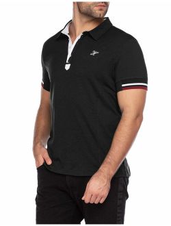 Mens Fashion Polo Shirt Short Sleeve Polo Tee Casual Slim Fit Basic Golf Tee Sport Polo T-Shirts