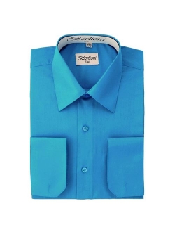 Men's Long Sleeve Solid Colors Convertible Cuffs Dress Shirts - Many Colors