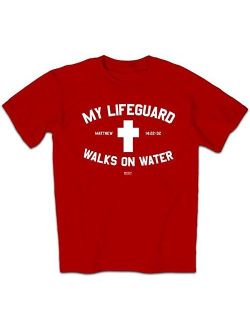 Kerusso Men's My Lifeguard Walks On Water T-Shirt - Red -