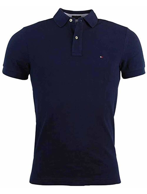 Tommy Hilfiger Mens Custom Fit Solid Color Polo Shirt 