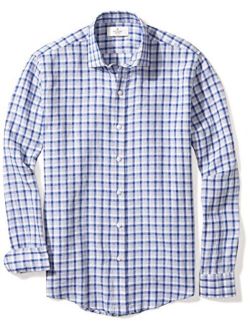 Amazon Brand - BUTTONED DOWN Men's Slim Fit Casual Linen Cotton Shirt