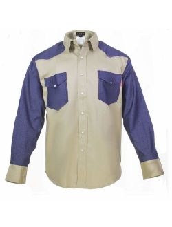 Just In Trend Flame Resistant FR Shirt - 88/12 - Western Style - Two Tone