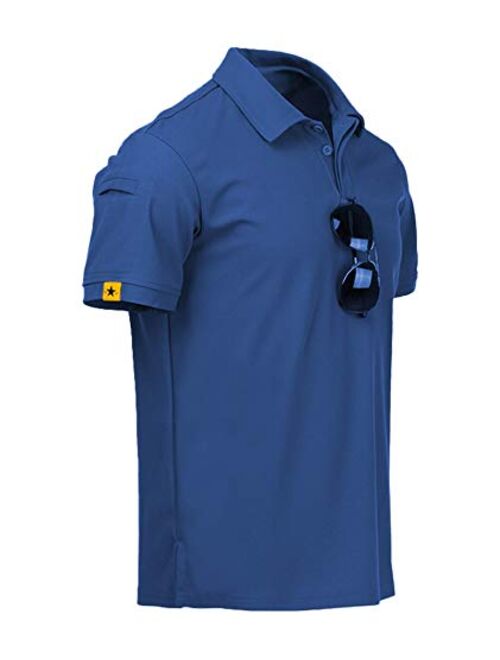 ZITY Men's Polo Shirt Cool Quick-Dry Sweat-Wicking Color Block Short Sleeve Sports Golf Tennis T-Shirt