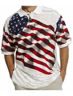 Cotton Traders Allover Patriotic Men's Polo Shirt