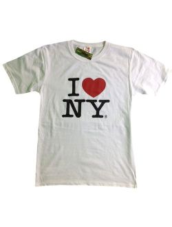 I Love NY New York Short Sleeve Screen Print Heart T-Shirt White