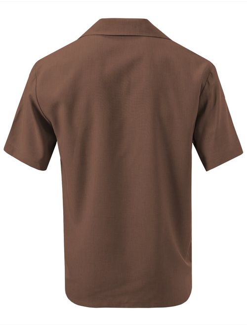 7 Encounter Men's Camp Short Sleeve Dress Shirt