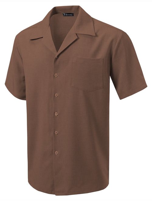 7 Encounter Men's Camp Short Sleeve Dress Shirt