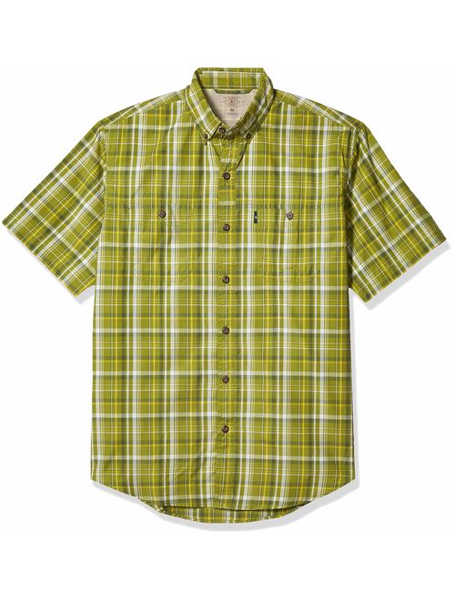 G.H. Bass & Co. Men's Explorer Short Sleeve Fishing Shirt Plaid Button Pocket