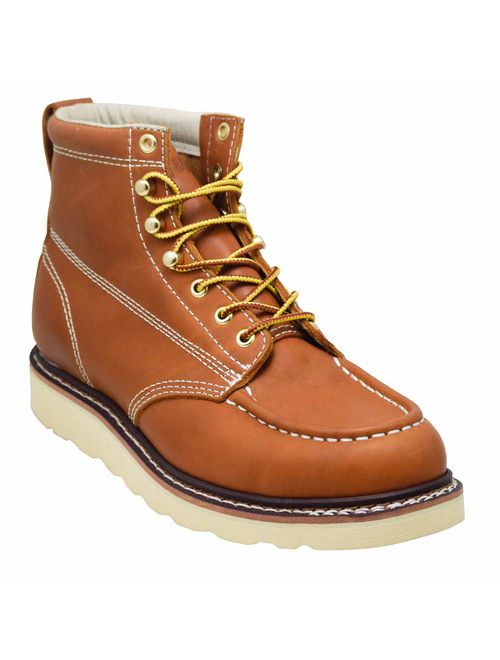 EVER BOOTSWeldor Men's Moc Toe Construction Work Boots Wedge Soft Toe Light Weight 