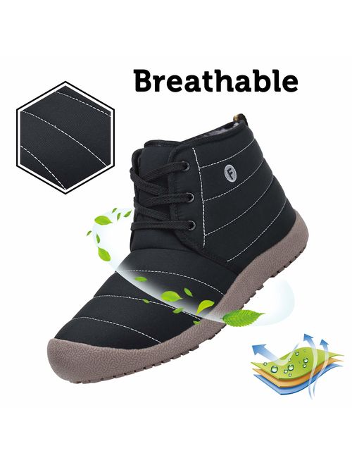 Mishansha Mens Womens Winter Snow Boot Outdoor Indoor Water Resistant Slip On Athletic Casual Walking Ankle Shoes