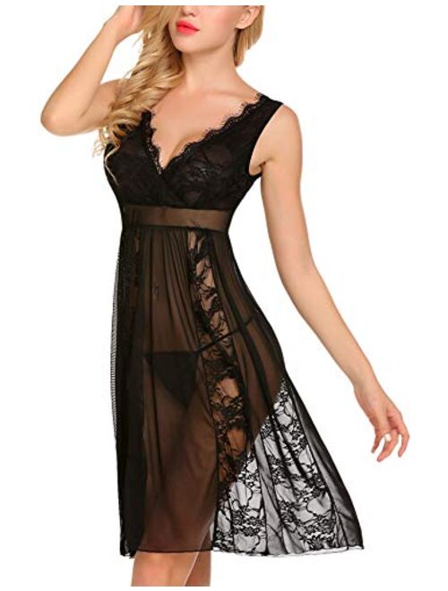 Avidlove Babydoll Lingerie for Women Sexy Nightgowns for Bride Lace Chemise Lingerie Nighty