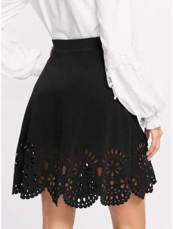 Scalloped Laser Cut Trim Skirt