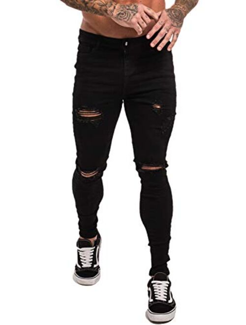 GINGTTO Skinny Jeans for Men Stretch Slim Fit Ripped Distressed