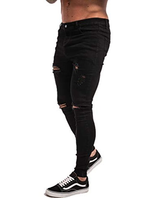 GINGTTO Skinny Jeans for Men Stretch Slim Fit Ripped Distressed