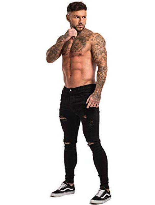 GINGTTO Skinny Jeans for Men Stretch Slim Fit Ripped Distressed