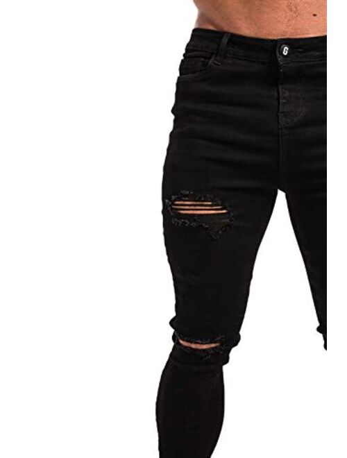 GINGTTO Skinny Jeans for Men Stretch Slim Fit Ripped Distressed