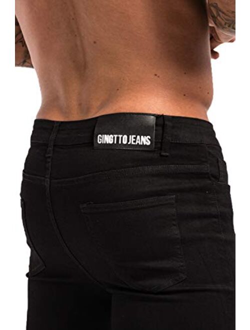 GINGTTO Skinny Jeans for Men Stretch Slim Fit Ripped Distressed