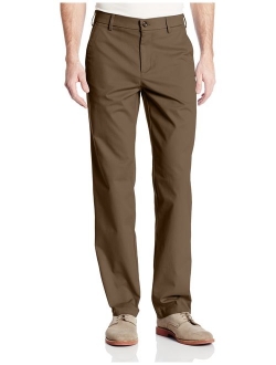 Men's Performance Cotton Slack Straight-Fit Plain-Front Pant