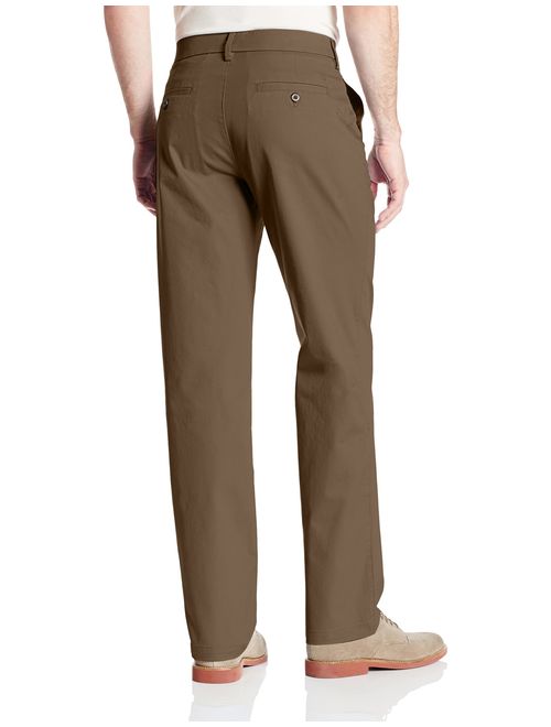 Haggar Men's Performance Cotton Slack Straight-Fit Plain-Front Pant