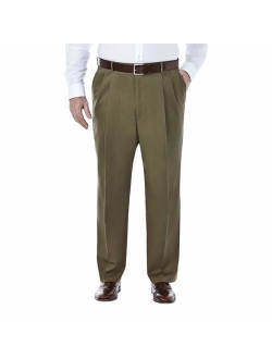 Men's Big and Tall Premium No Iron Classic Fit Expandable Waist Pleat Front Pant